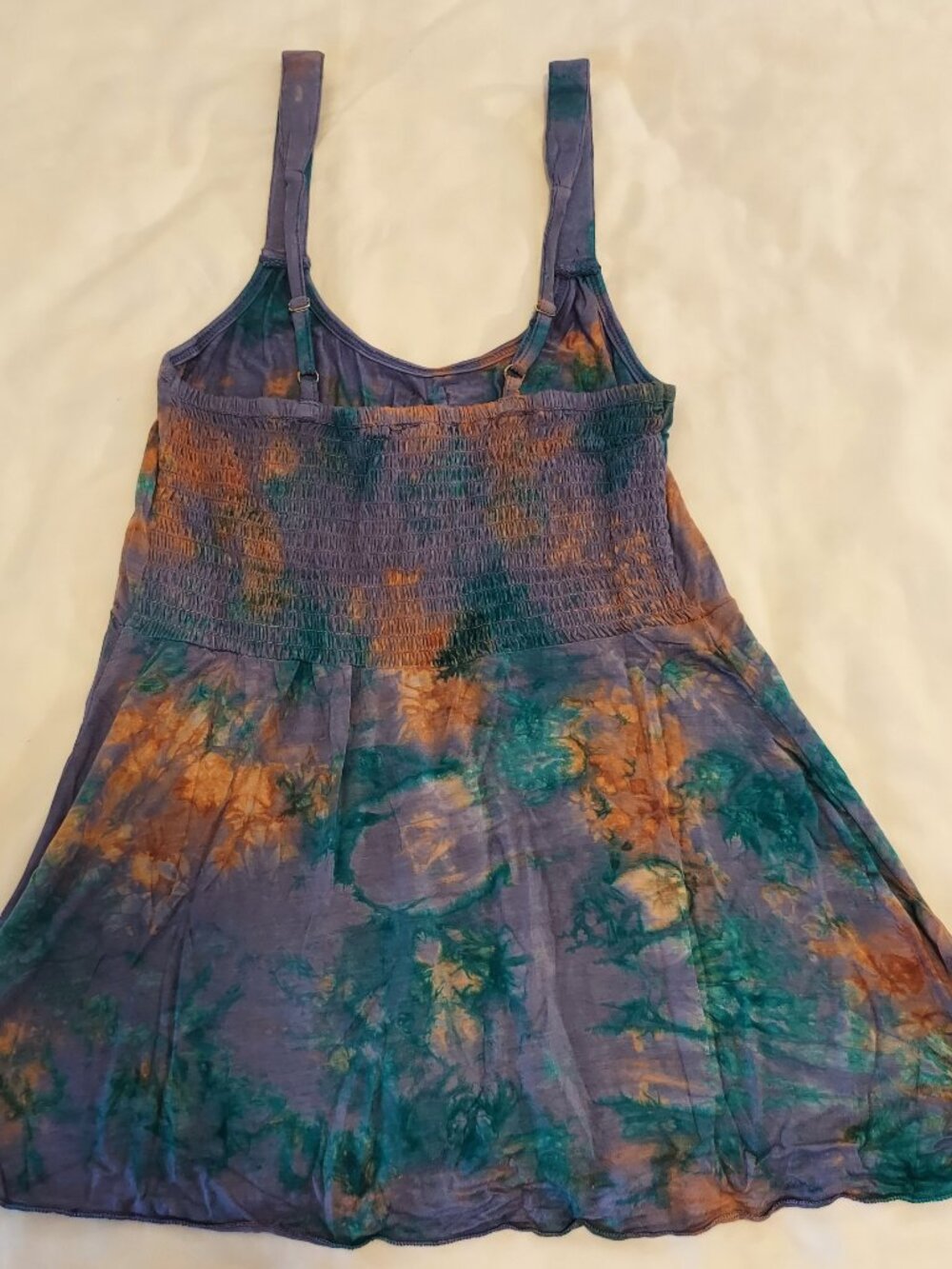 NWT Rayon Tie Dye Flowy Cinch Tank Top-Various Sizes - Picture 5 of 6